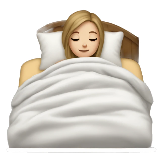 white girl snuggled in bed sticker