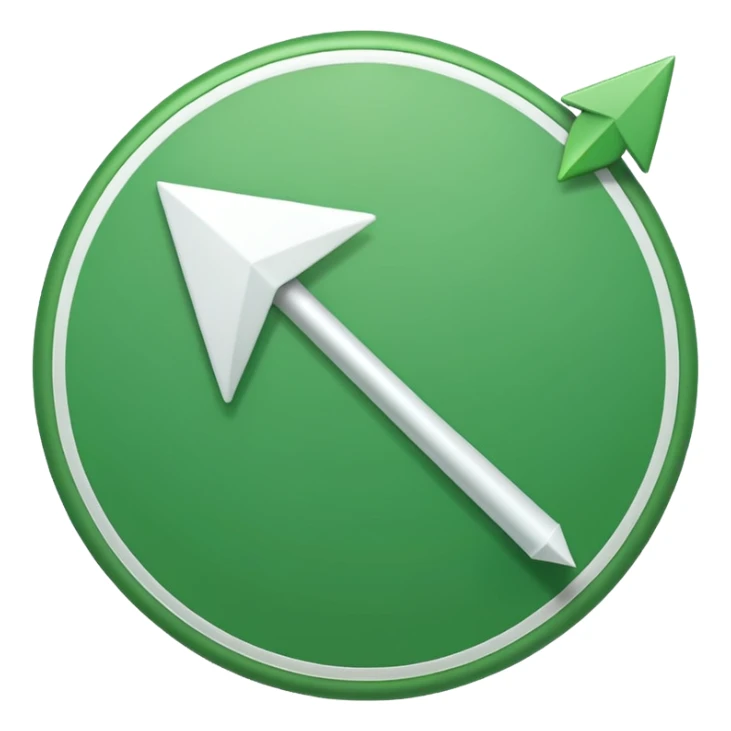 make me a emoji with green circle with a white arrow gonig up sticker