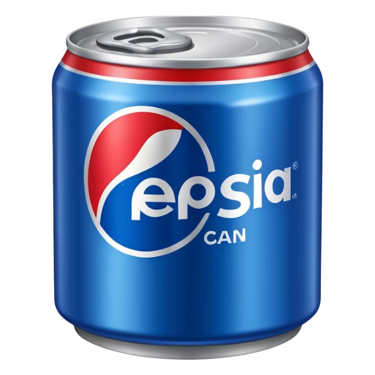 Draw a Pepsi can with the blue label & bold red-white logo sticker