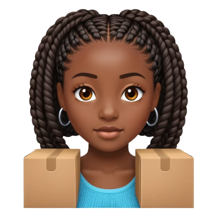 Black girl with box braids sticker