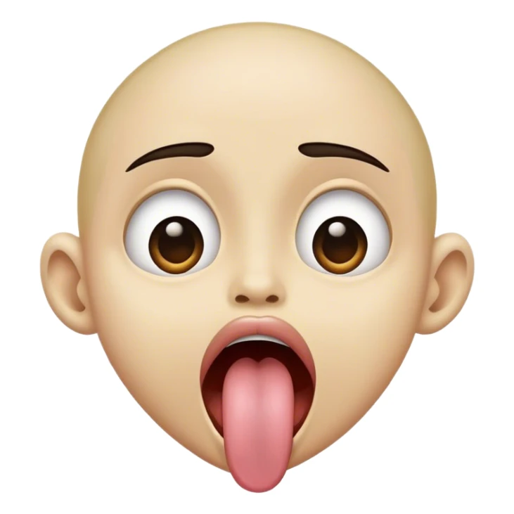 Persona con los ojos grandes la boca abierta y la lengua colgando  sticker