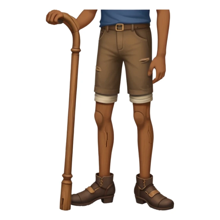 male wooden leg sticker