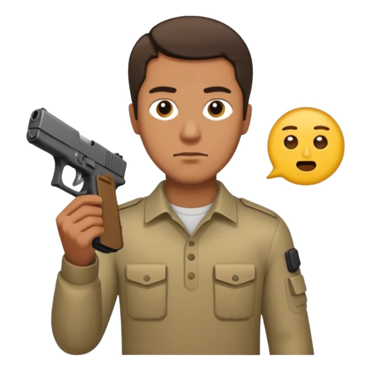 a guy with an glock emoji sticker