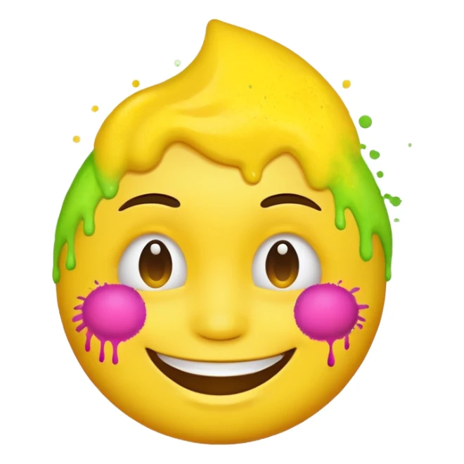 A smile face emoji, with colour, beacuse its holi today. sticker