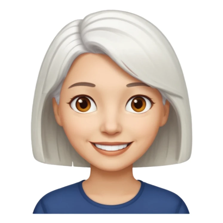white haired woman with bob hair light skin brown eyes sticker