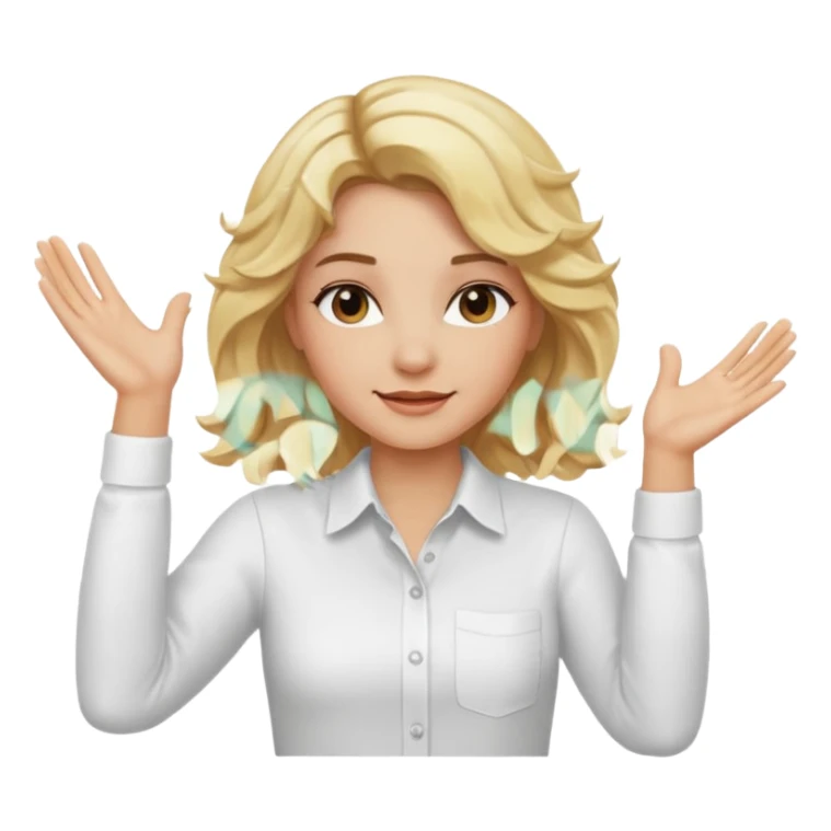 Not guilty hands up smirk girl wavy blonde haie sticker