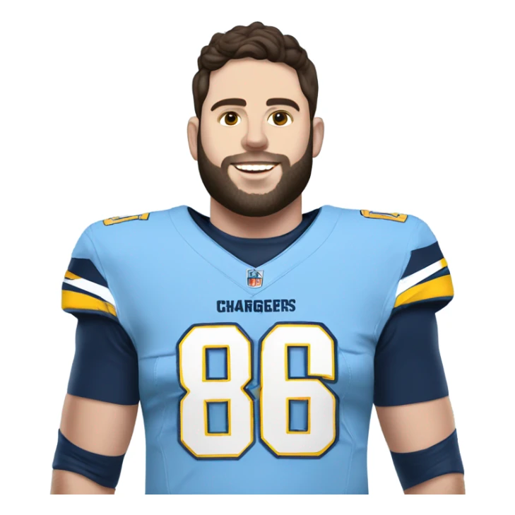 Baker Mayfield in a Chargers powder blue team uniform  sticker