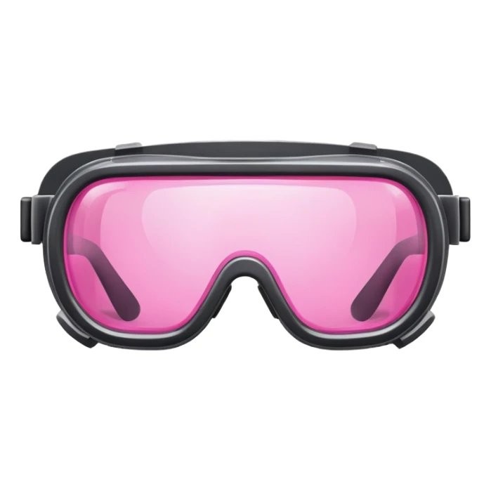 protective welding glasses with pink lenses and side shields, safety eyewear sticker