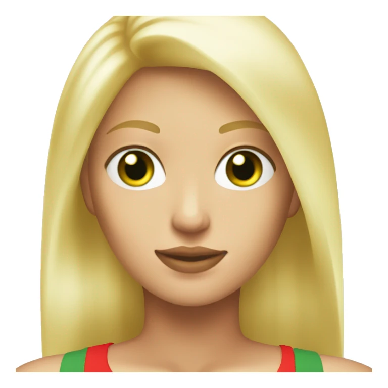 Very blonde blonde with green eyes with a red tank top with medium breasts sticker