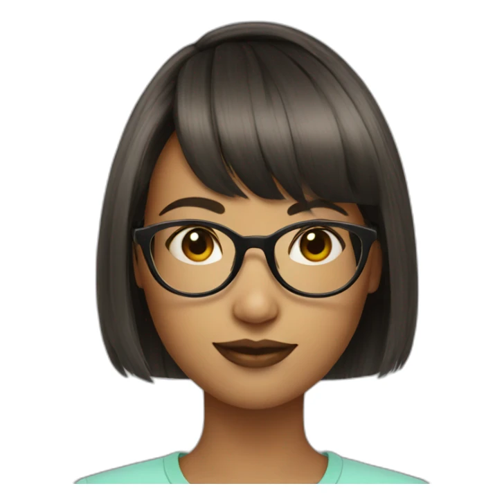 girl short haircut with bangs in glasses sticker