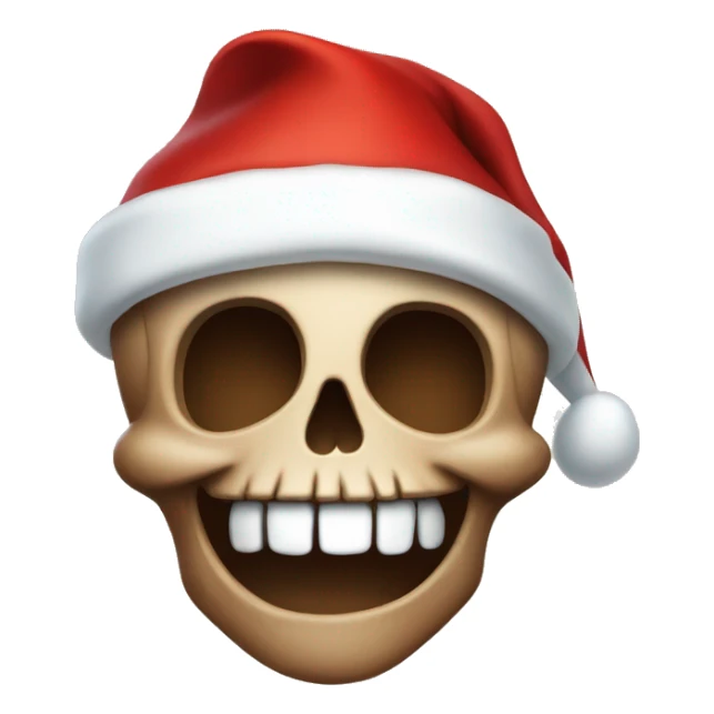 Happy Brown skull with Santa hat sticker