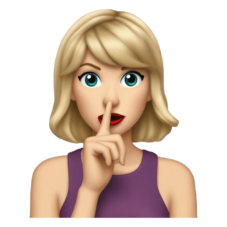 Taylor Swift doing the shh gesture with 1 finger sticker