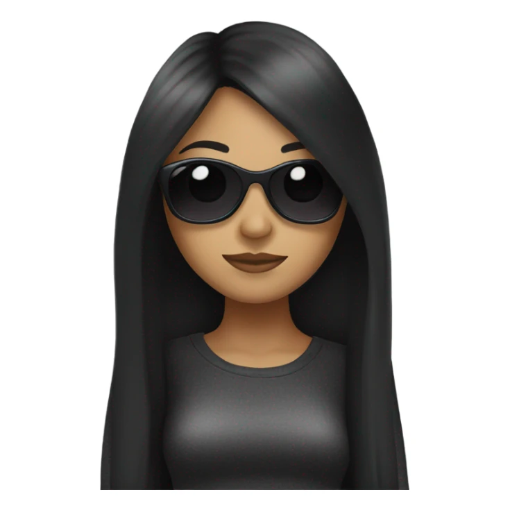 Girl with black long hair & sunglasses  sticker