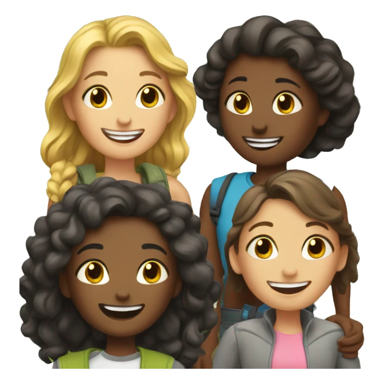 happy girls outdoors together sticker