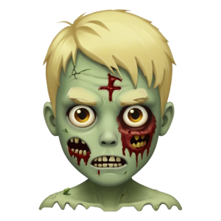 blonde boy zombie emoji sticker