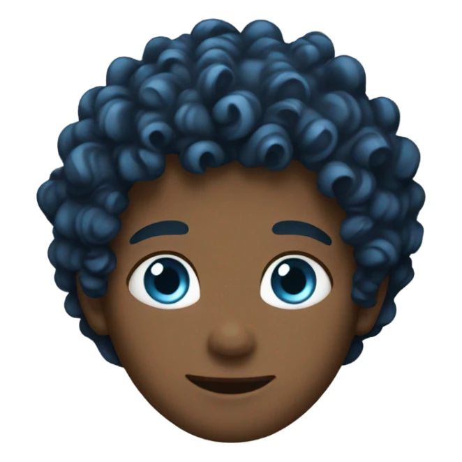 Boy with curly hair and ocean blue eyes sticker