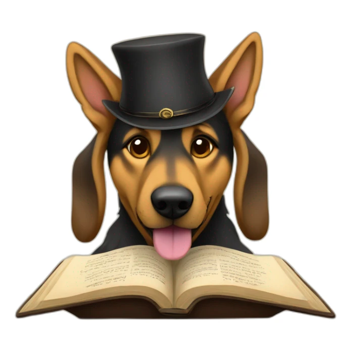 Rabbi German Shepherd Dog studying torah sticker