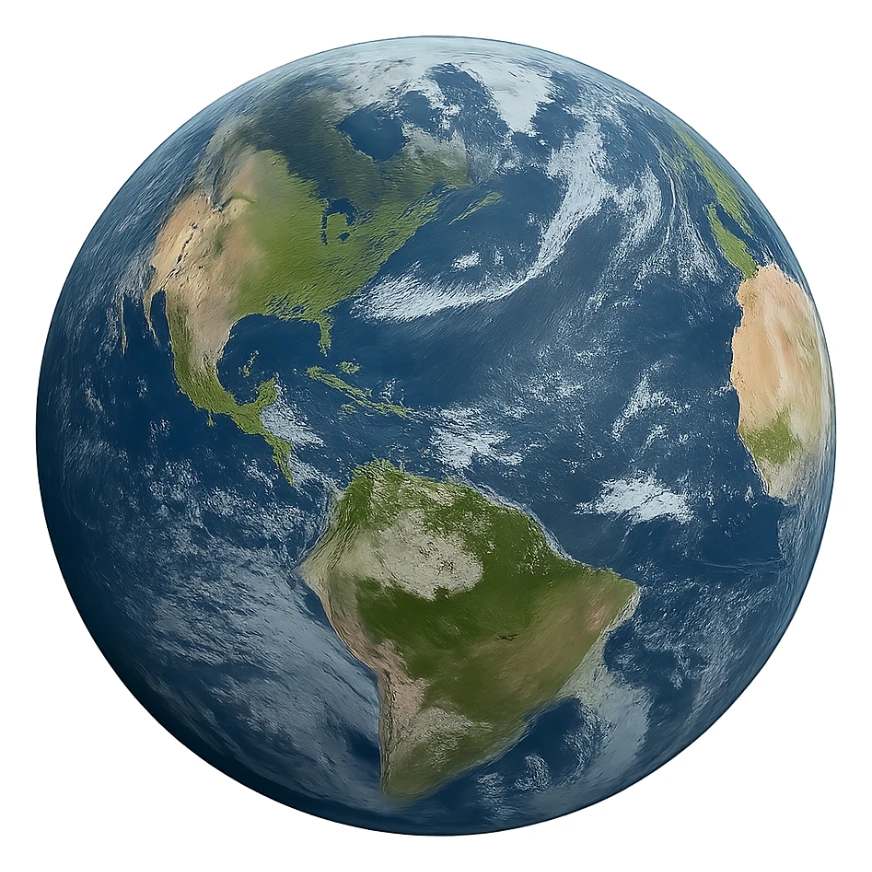 realistic planet earth sphere, no background sticker