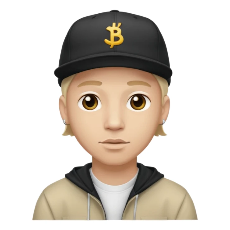 headshot of a white male rapper sticker