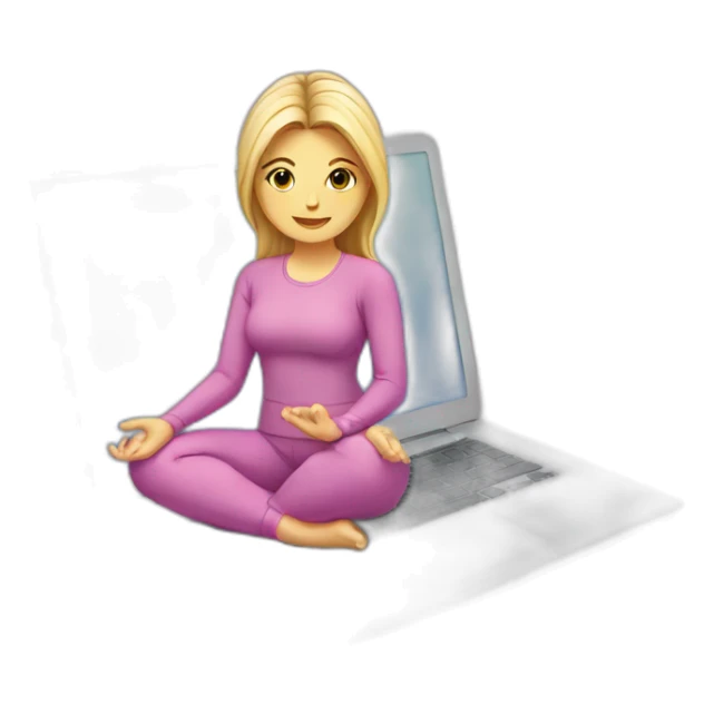 laptop with yoga clothing sticker