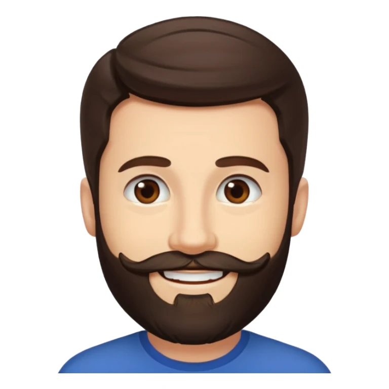 Ehren McGhehey (b.1976) with dark brown hair and beard sticker