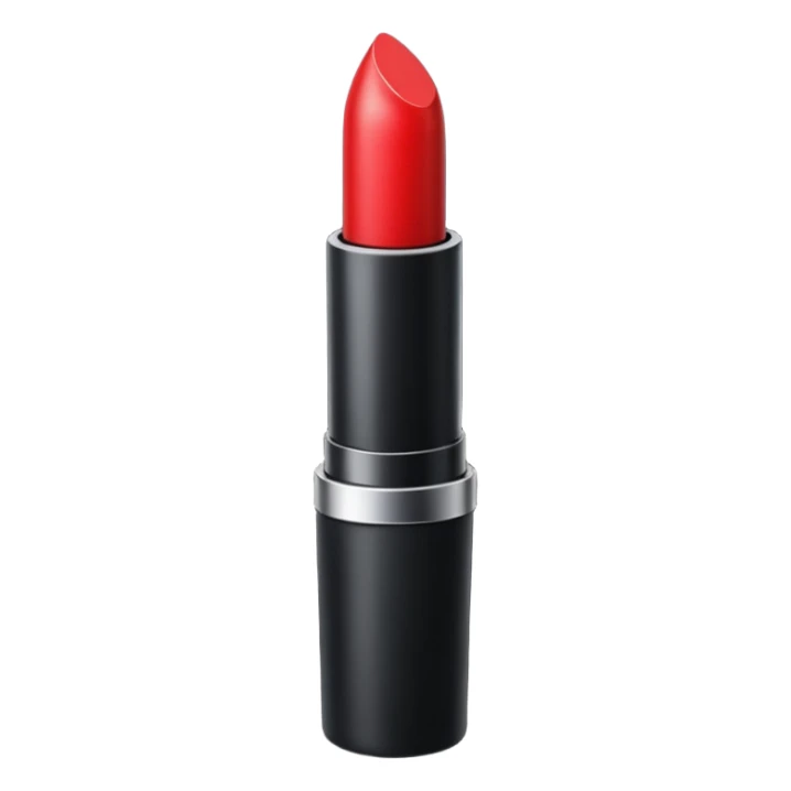 A sleek matte-red lipstick in a black metal tube. sticker
