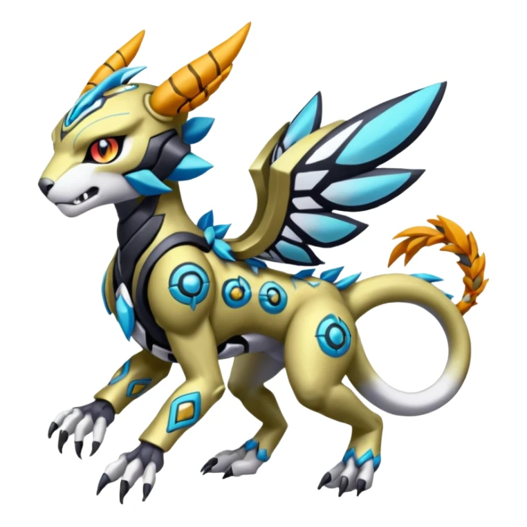 Meloetta-WereGarurumon-Wargreymon-Protogen-Pokémon-Digimon-Fakémon-fusion-hybrid-creature sticker