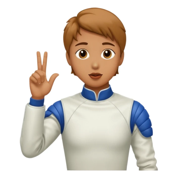 A fencer blowing a kiss sticker