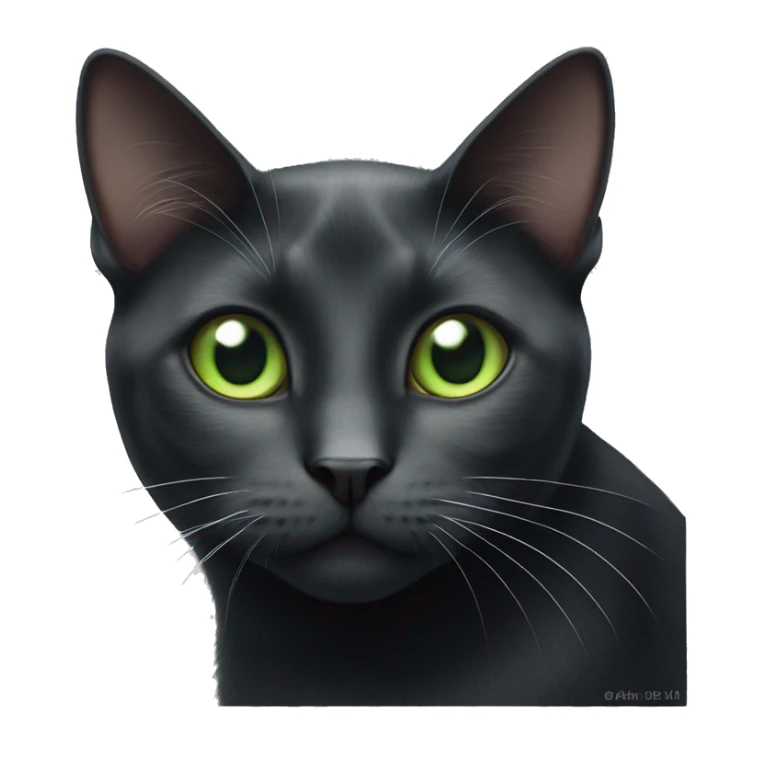 black cat green eyes with a white spot on the tip of the tail  sticker