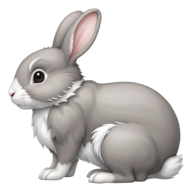 side view of bunny rabbit with fluffy tail and drooping ears sticker