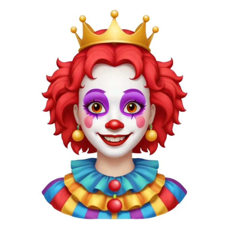 female clown with saint's halo sticker