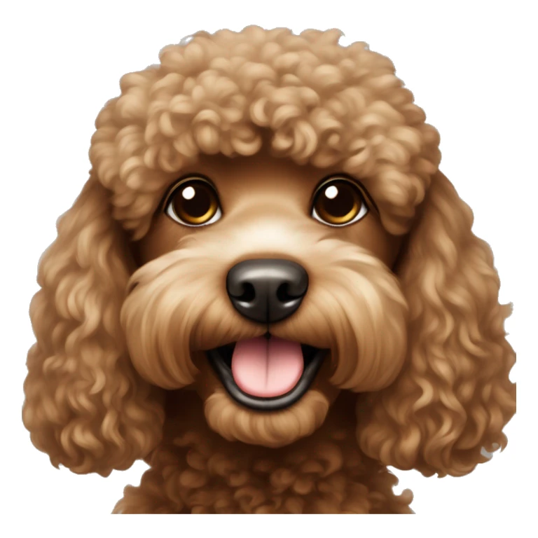 Brown poodle smaller than light brown shitzu smiling sticker