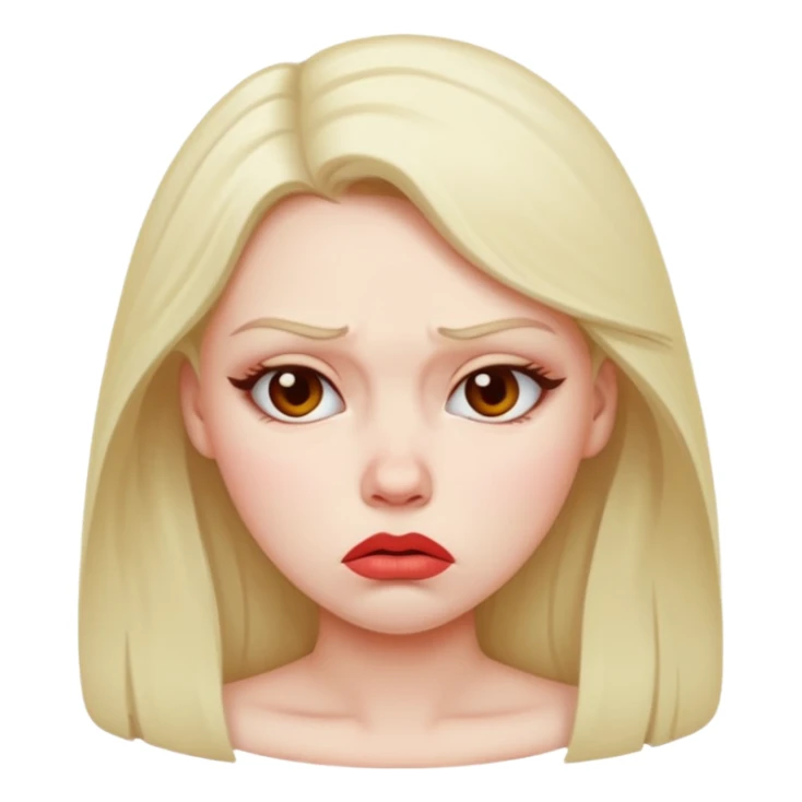 The woman made a pouty face. sticker