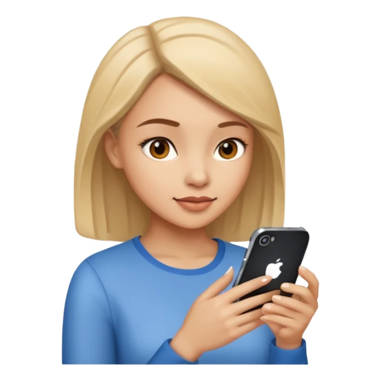 woman looking at phone sticker
