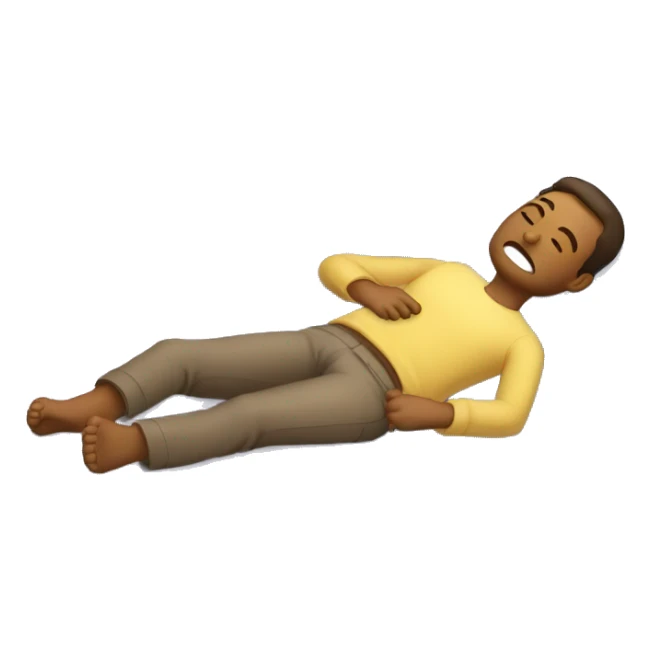 Homme qui dort dans un lit  sticker