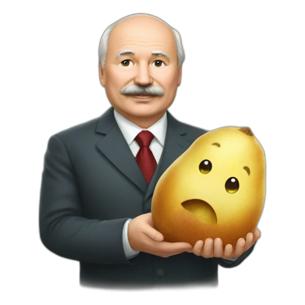 Lukashenka holds a potato in his hand sticker