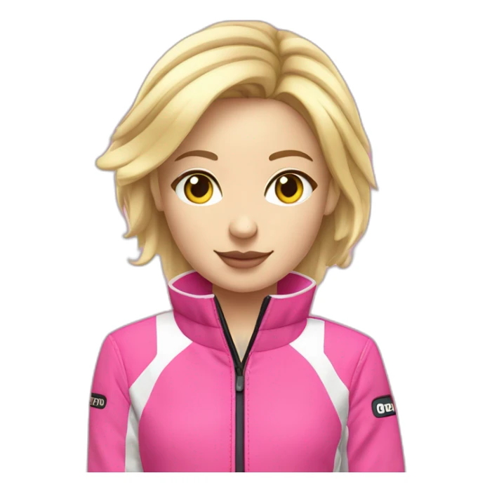 cute blond girl in renault clio racing sport pink sticker