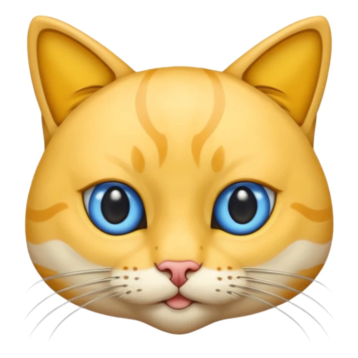 GATO AMARILLO SIN OREJAS VERDES Y OJOS AZULES sticker