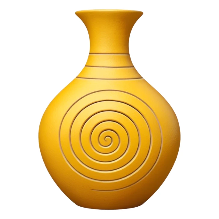 Spiral Pottery Vase yellow sticker