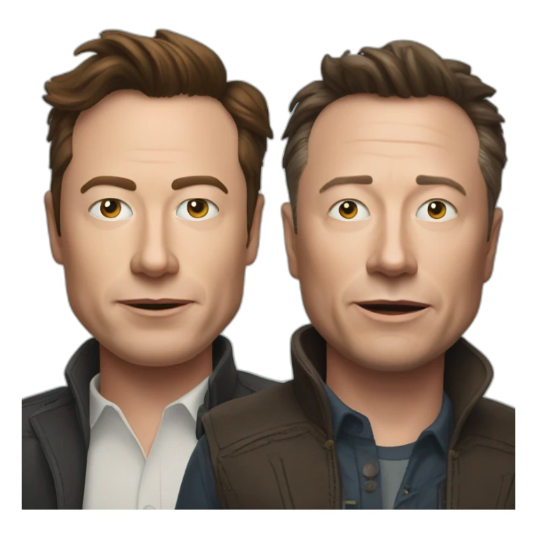 Cross between Elon Musk and Jules Hudson from escape to the country sticker