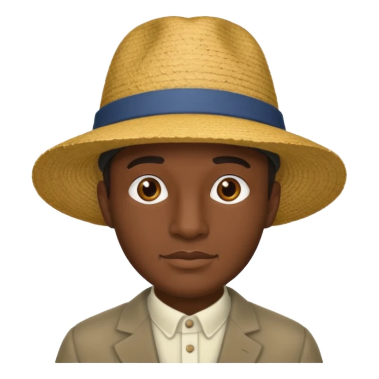 Visage homme créole réunionnais avec chapeau sticker