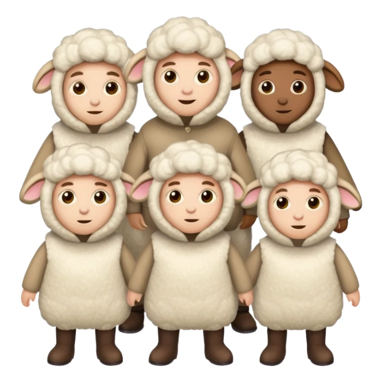 Quero 5 pessoas vestidas de ovelhas sticker