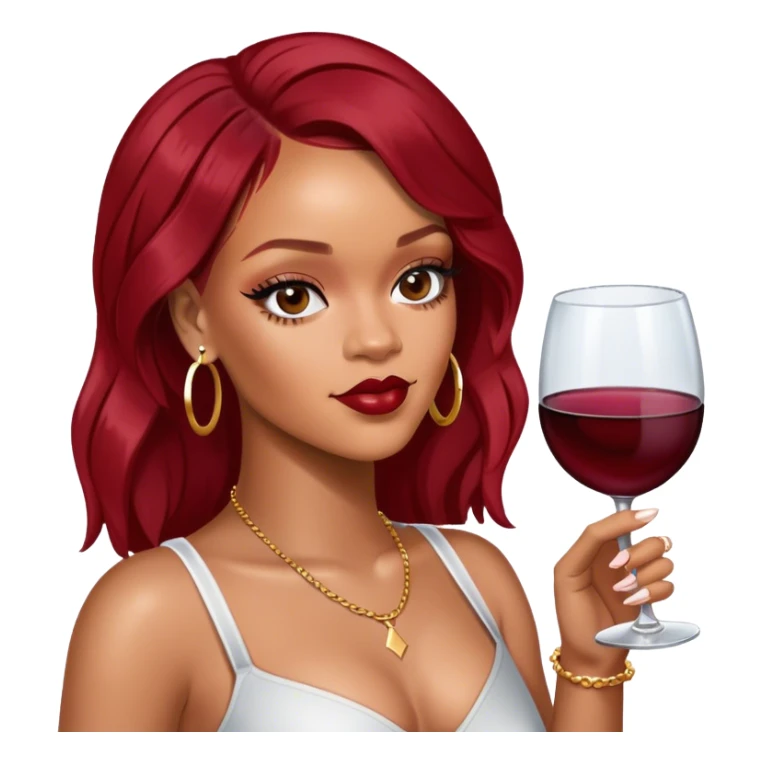 Photo Realistic Rihanna with wine glass sticker