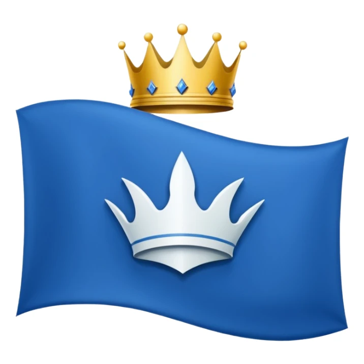 Wave Banner — blue cloth + white crest,Royal Banner. sticker
