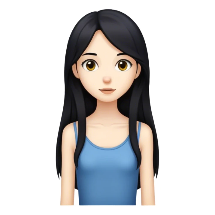 Long black hair skinny girl sticker