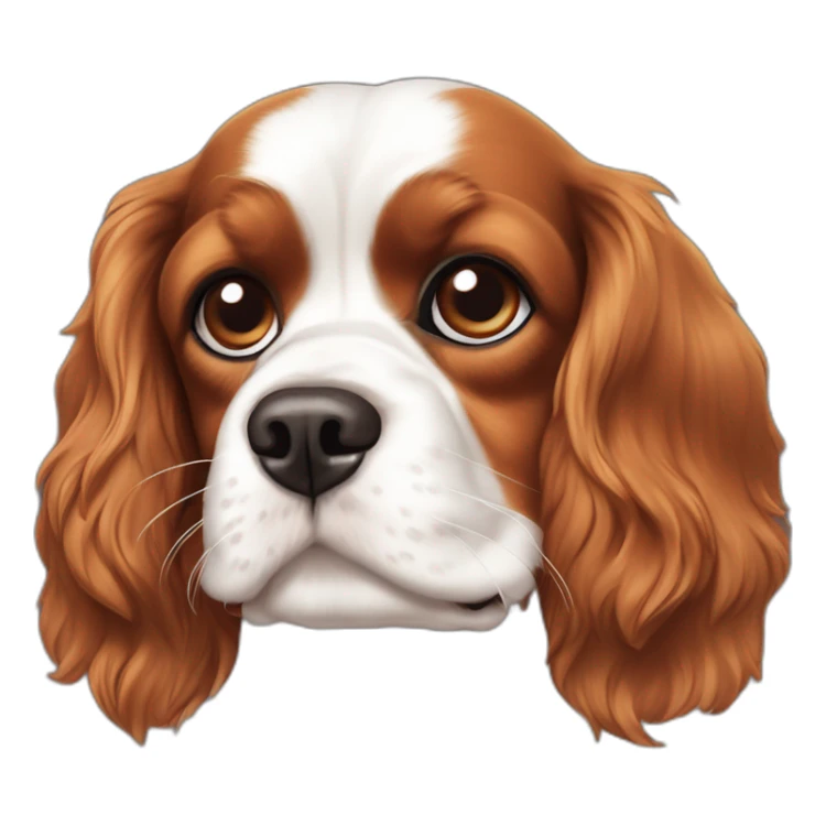Cavalier King Charles marron avec une tache blanche sur la tête et le buste sticker