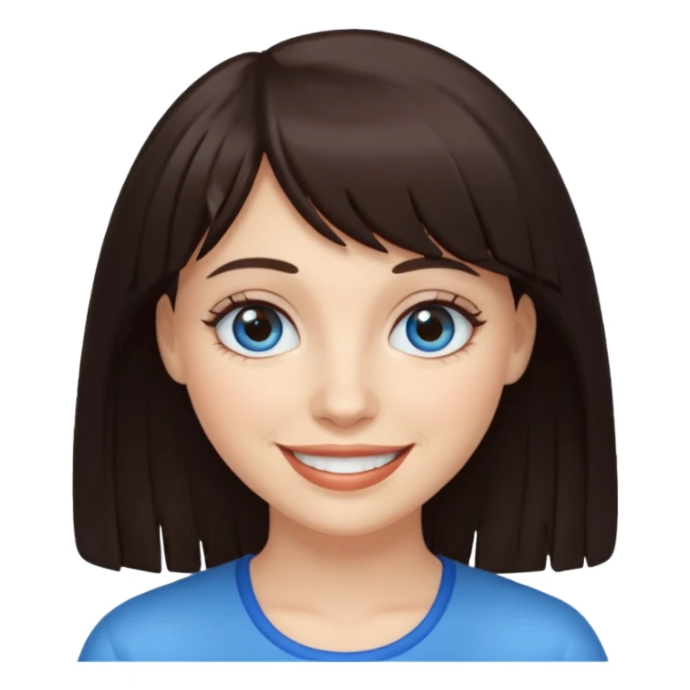 Simple White smiling women with a dark brown fringe sticker