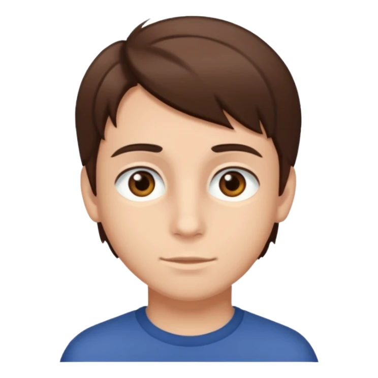 boy with straight brown hair and brow eyes sticker