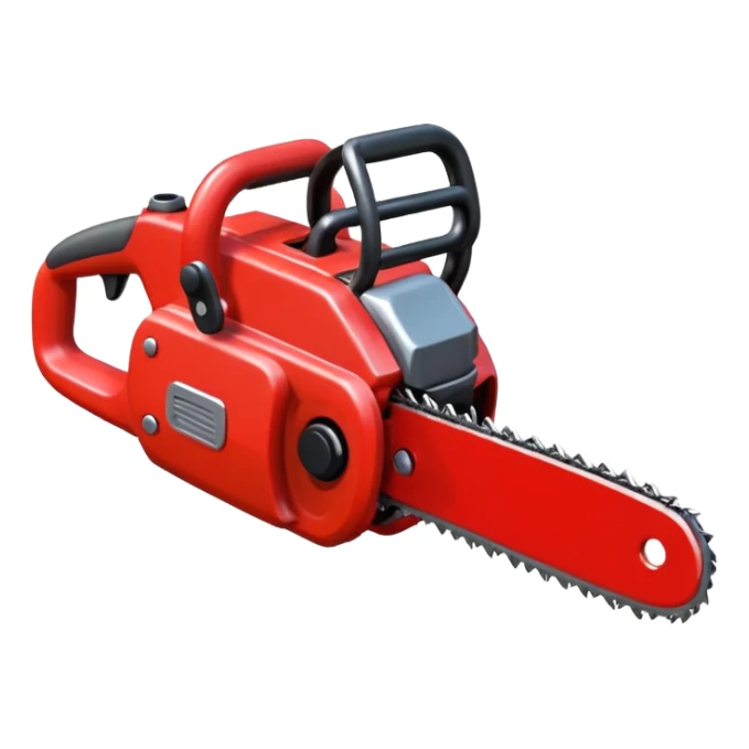 Small chainsaw, horror anime style, cartoon emoji, no background sticker