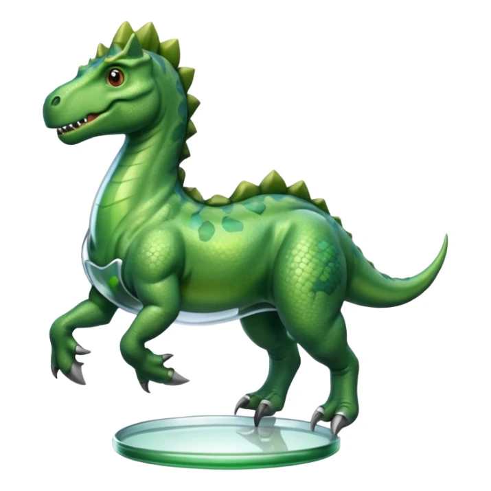 Dinosaur with glass riding horse sticker